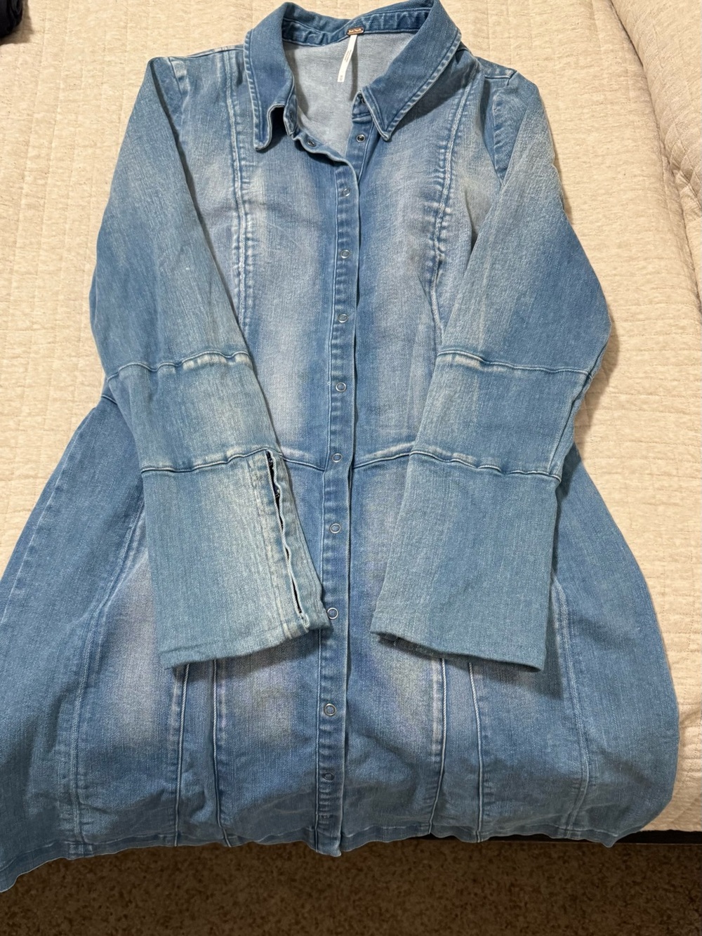 Free People Denim Button-Front Women's Jeans Dress
